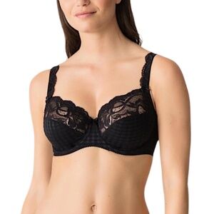 PRIMA DONNA Madison full cup black lace gingham underwire premium bra 40 C